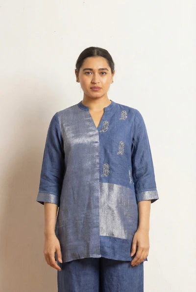 Hand Work Linen Zari Set
