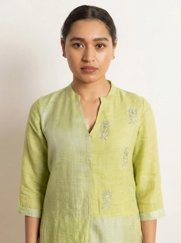 Hand Work Linen Zari Set