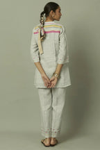 Linen Multi-Stripe Tunic Coord Set