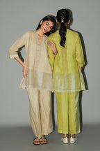 Block Printed Zari Linen Co ord set