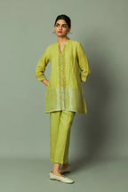 Block Printed Zari Linen Co ord set