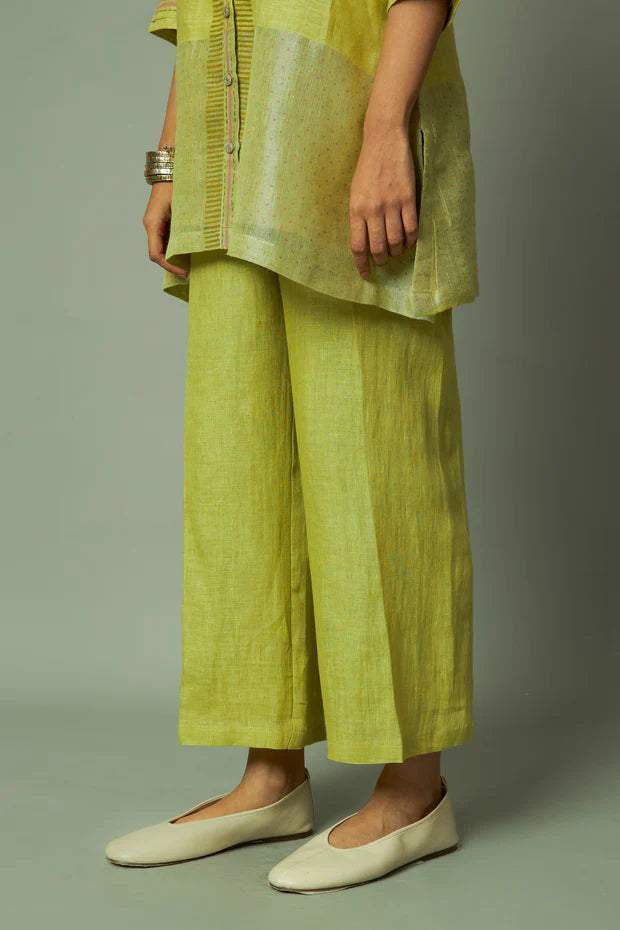 Block Printed Zari Linen Co ord set