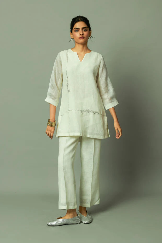 Khat Pita Work Zari Linen Co ord set