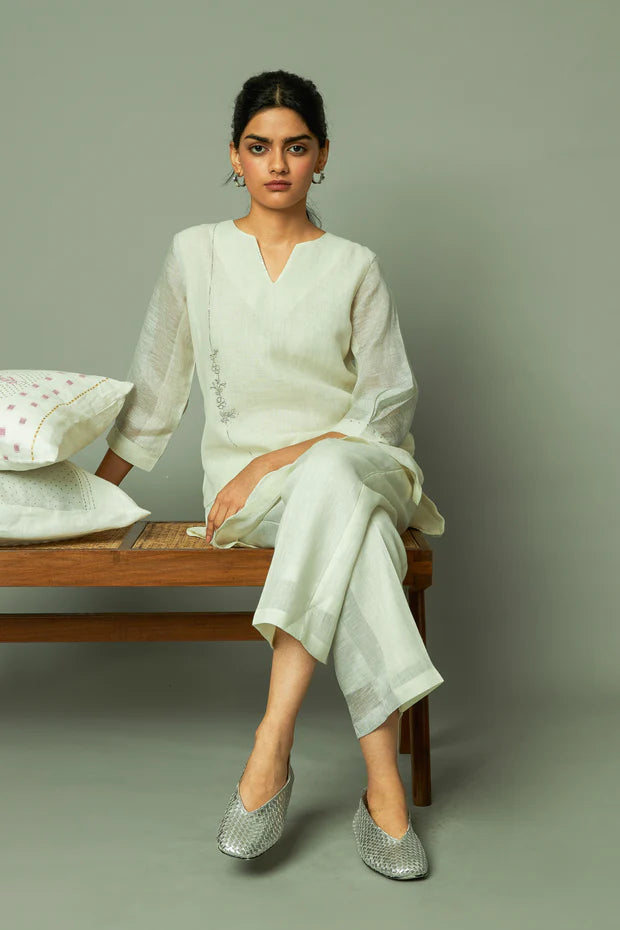 Khat Pita Work Zari Linen Co ord set