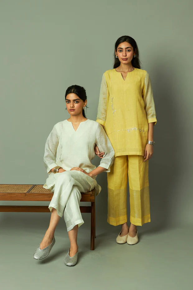 Khat Pita Work Zari Linen Co ord set