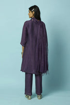 Khat Pita Embroidered Silk Linen Festive Kurta Set